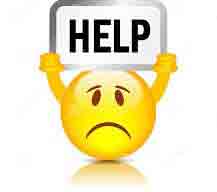 Help sign being held up.